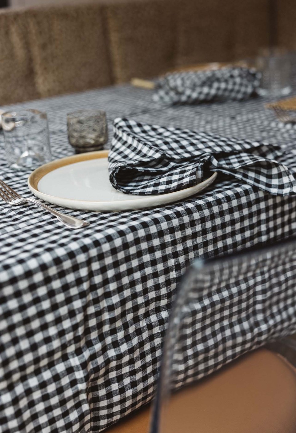SERVIETTE DE TABLE  VICHY BLACK_MARKETPLACE