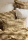 Washed Linen Duvet Cover Vichy Curry