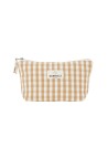 Camel Vichy Cotton Beauty Pouch