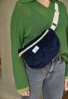 BANANE  EN VELOURS BLEU MARINE_MARKETPLACE
