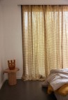 WASHED LINEN CURTAIN  VICHY CURRY