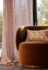 WASHED LINEN CURTAIN  VICHY BRIQUE