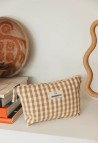 Camel Vichy Cotton Beauty Pouch