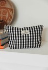 Black Vichy Cotton Beauty Pouch