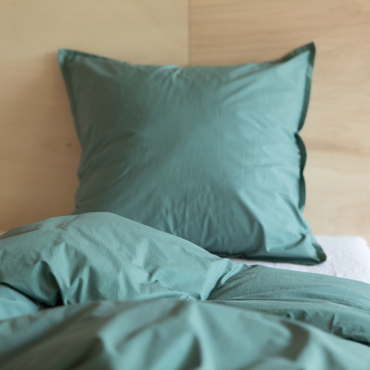 Washed Cotton Duvet Cover Green Balsam, Teal Washed Cotton Duvet Cover