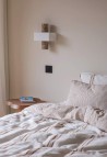 WASHED LINEN DUVET COVER  CAFÉ/MILK