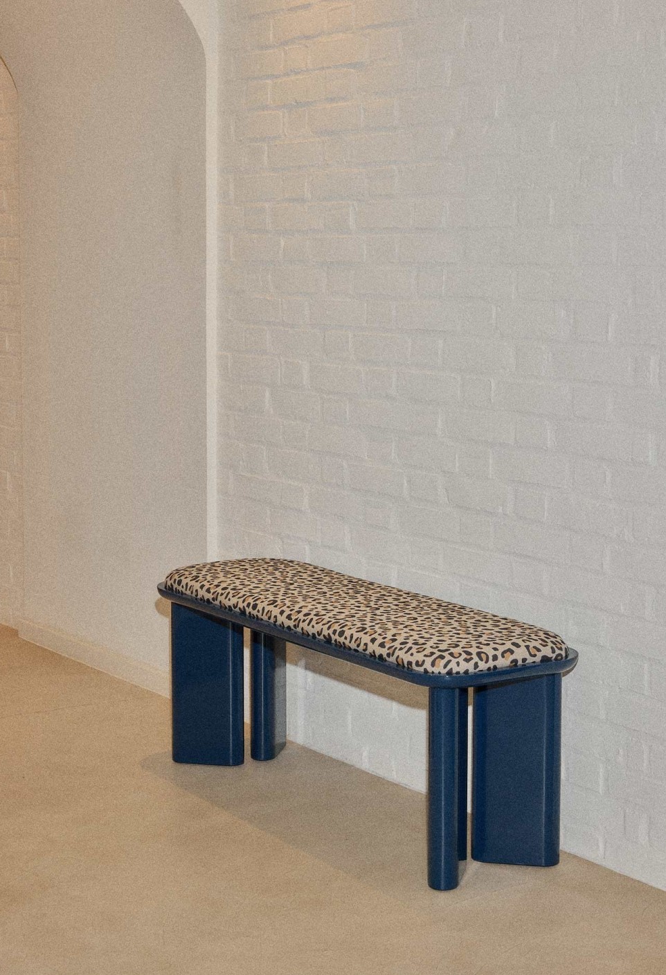 BANC LAZARE  LAQUÉ BLEU LEOPARD_MARKETPLACE