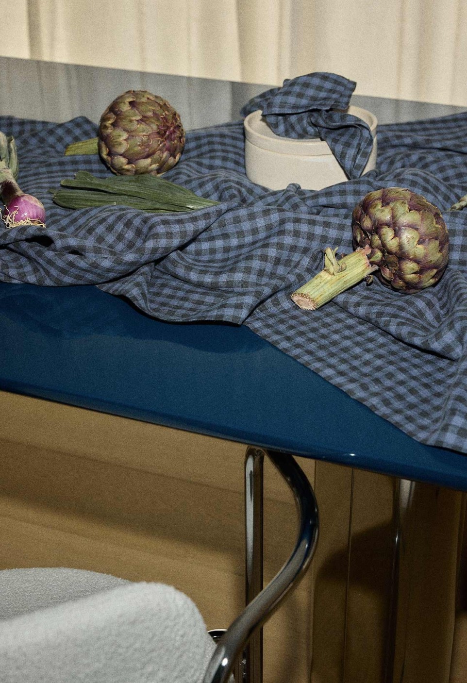 NAPPE  EN LIN VICHY MARINE_MARKETPLACE