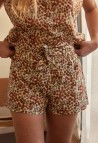 Cotton Pyjama short Flower Bois de Rose