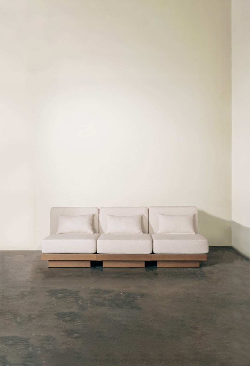 GEORGES THE SOBER SOFA  3 PLACES WALNUT FINISH