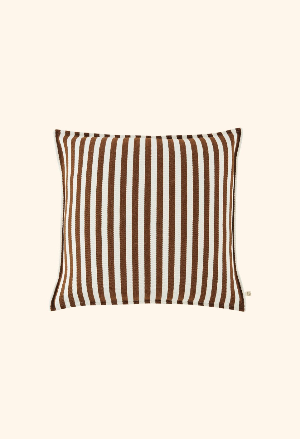 COUSSIN 50X50 CM  RAYURES MOKA AVEC GARNISSAGE_MARKETPLACE