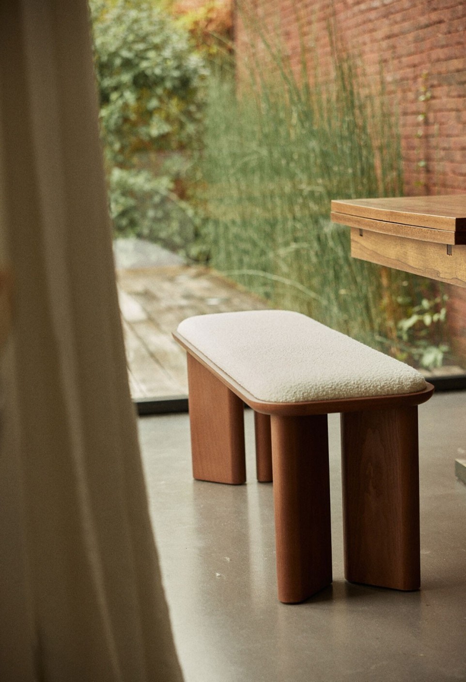 BANC LAZARE  FRÊNE FINITION NOYER