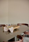 TABLE A MANGER RECTANGULAIRE JOE  BOIS LAQUÉ KAKI