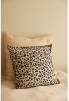 HOUSSE DE COUSSIN 50X50 CM  EN LIN LAVÉ LÉOPARD