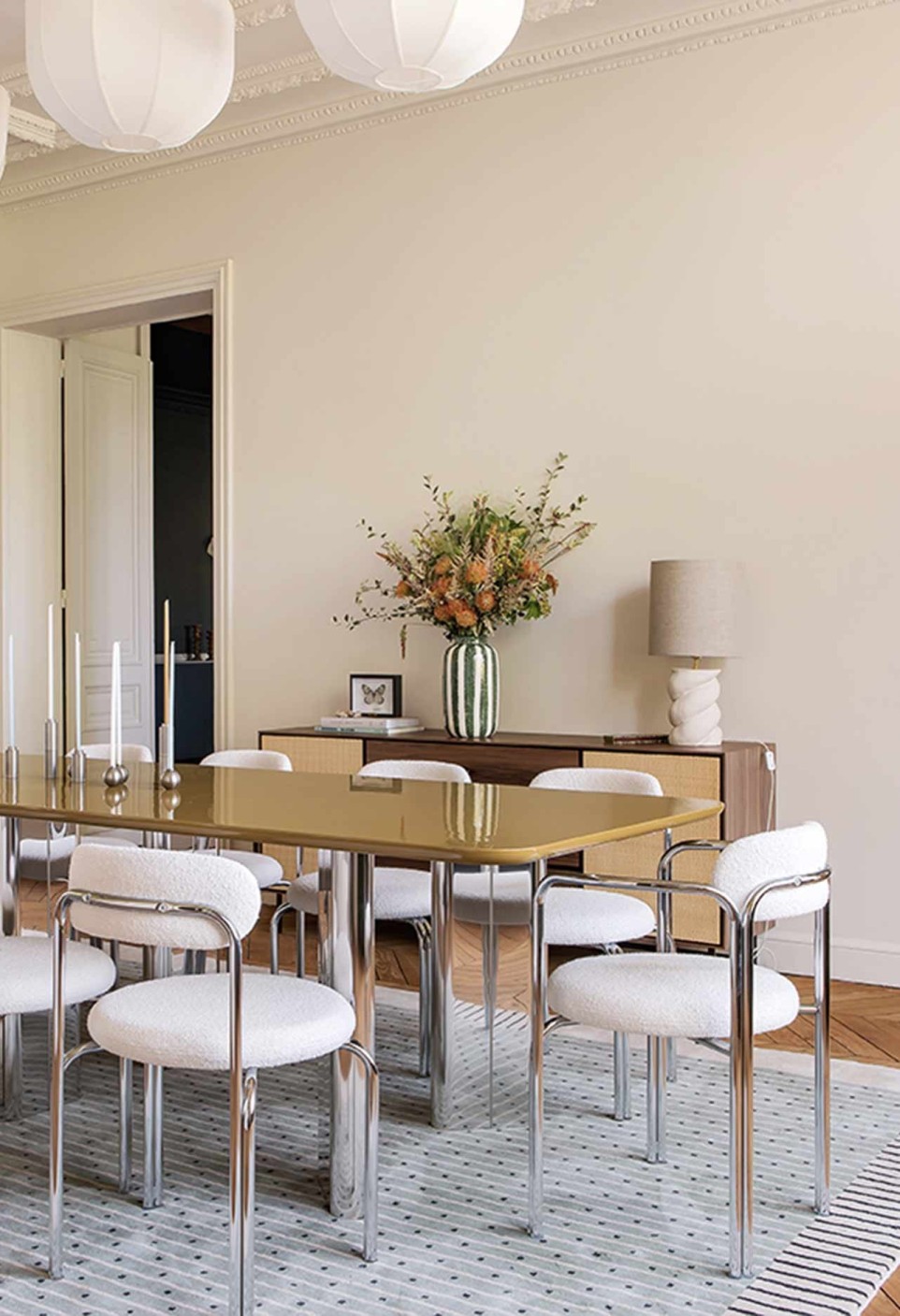 CHRYSOLINE DINING TABLE  AMBRE LACQUERED WOOD