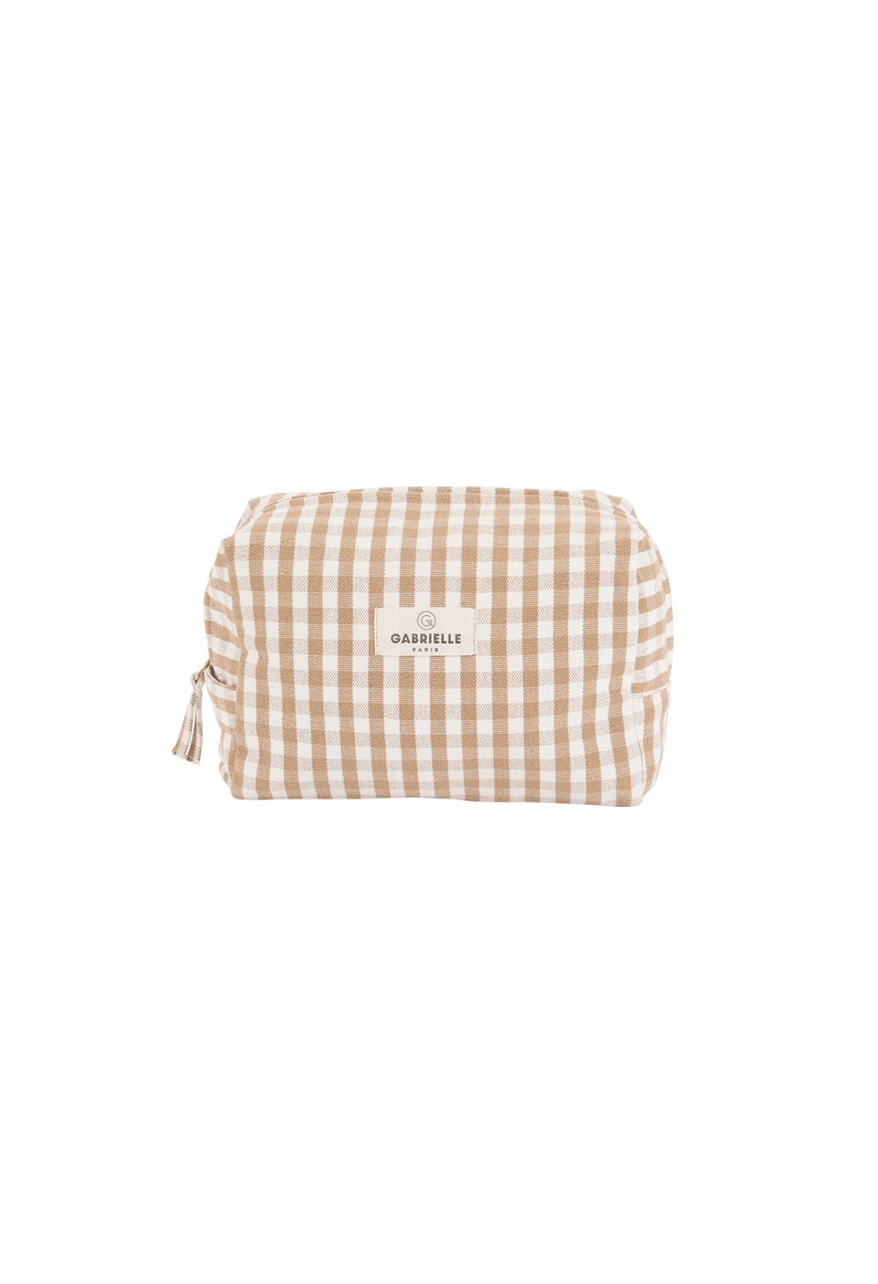 TROUSSE DE TOILETTE  EN COTON VICHY CAMEL_MARKETPLACE