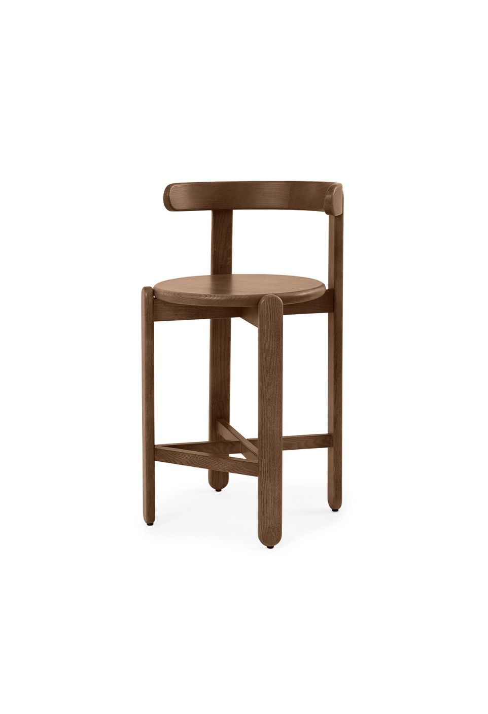 CHAISE DE BAR ROMANE  FRÊNE FINITION NOYER