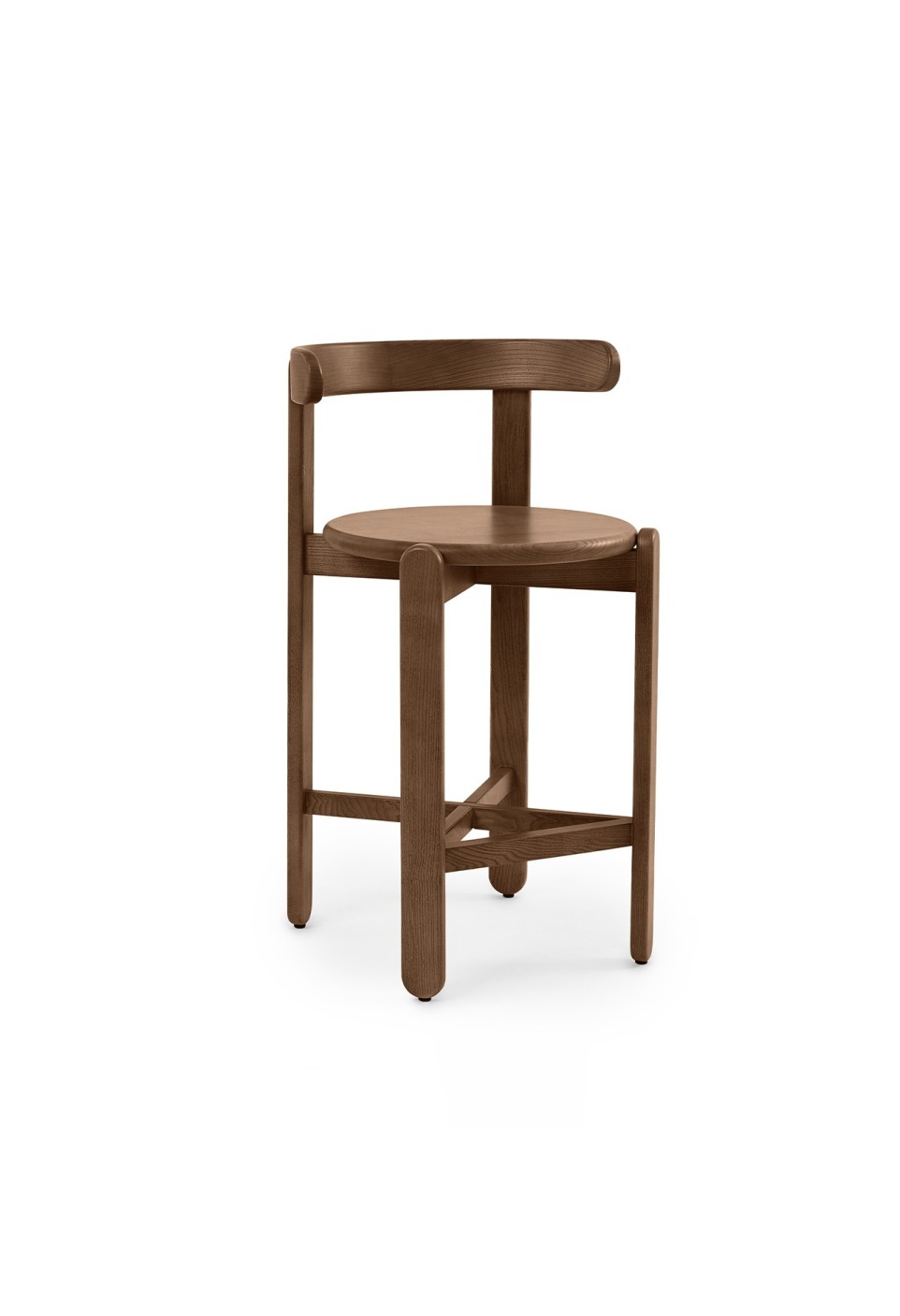 CHAISE DE BAR ROMANE  FRÊNE FINITION NOYER