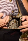 NEW B BAG  PLAIN AGATE WITH EMBROIDERY