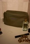 TOILET BAG  PLAIN KAKI WITH EMBROIDERY