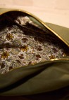 TOILET BAG  PLAIN KAKI WITH EMBROIDERY