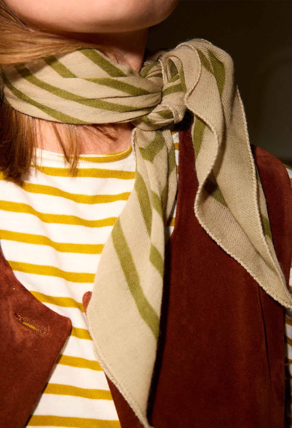 SMALL WOOL SCARF  TOURMALINE KAKI