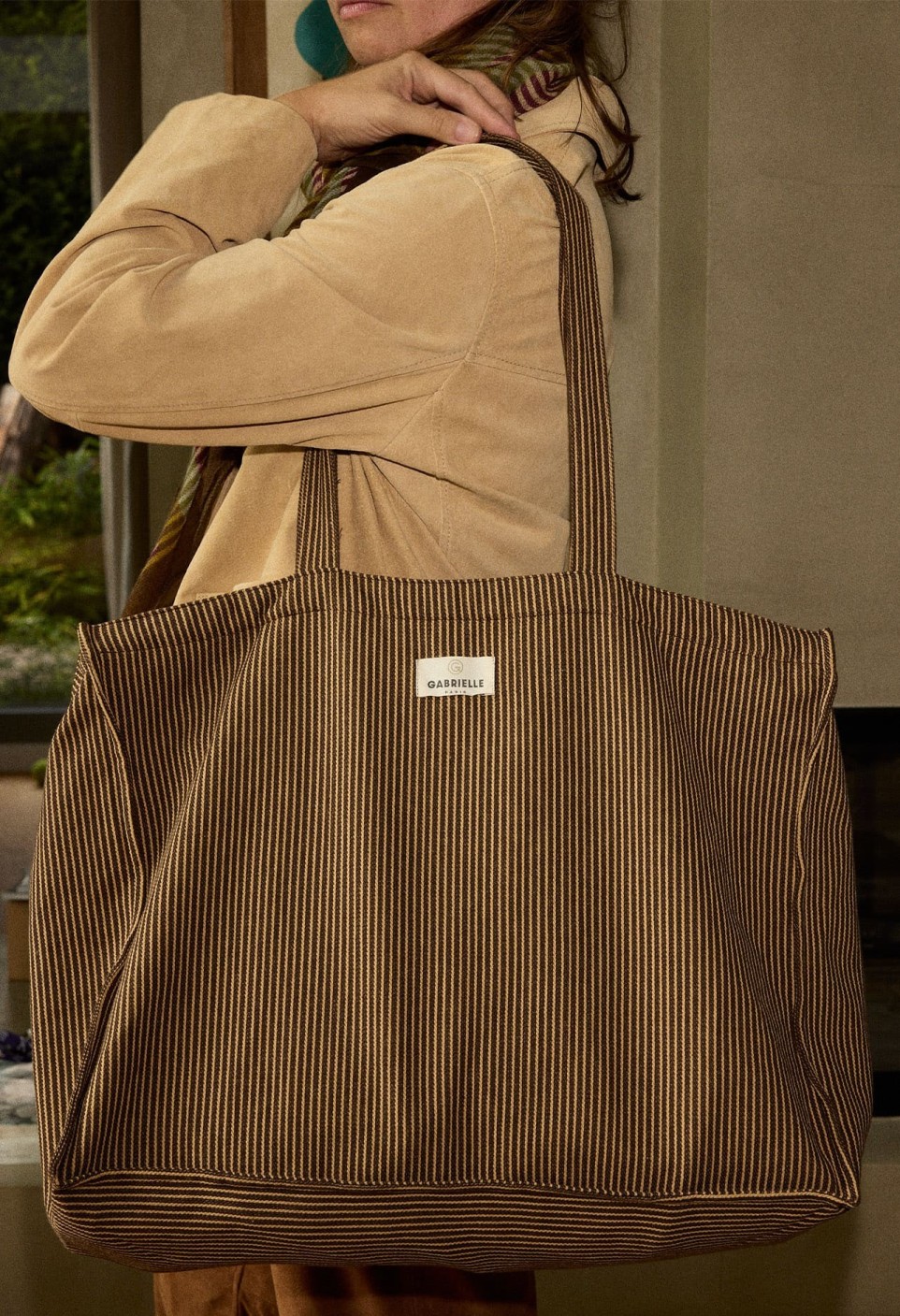 WEEK-END BAG  RAYURES CAFÉ