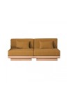 CANAPÉ GEORGES LE SOBRE 2 PLACES  FINITION CHÊNE NATUREL LIN CURRY