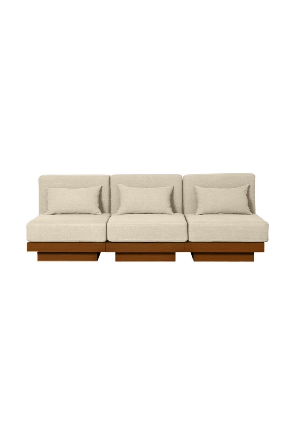 GEORGES THE SOBER SOFA 3 PLACES  TECK FINISH