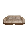 CANAPÉ GEORGES LE CONFORTABLE 2 PLACES  FINITION NOYER LIN LEOPARD