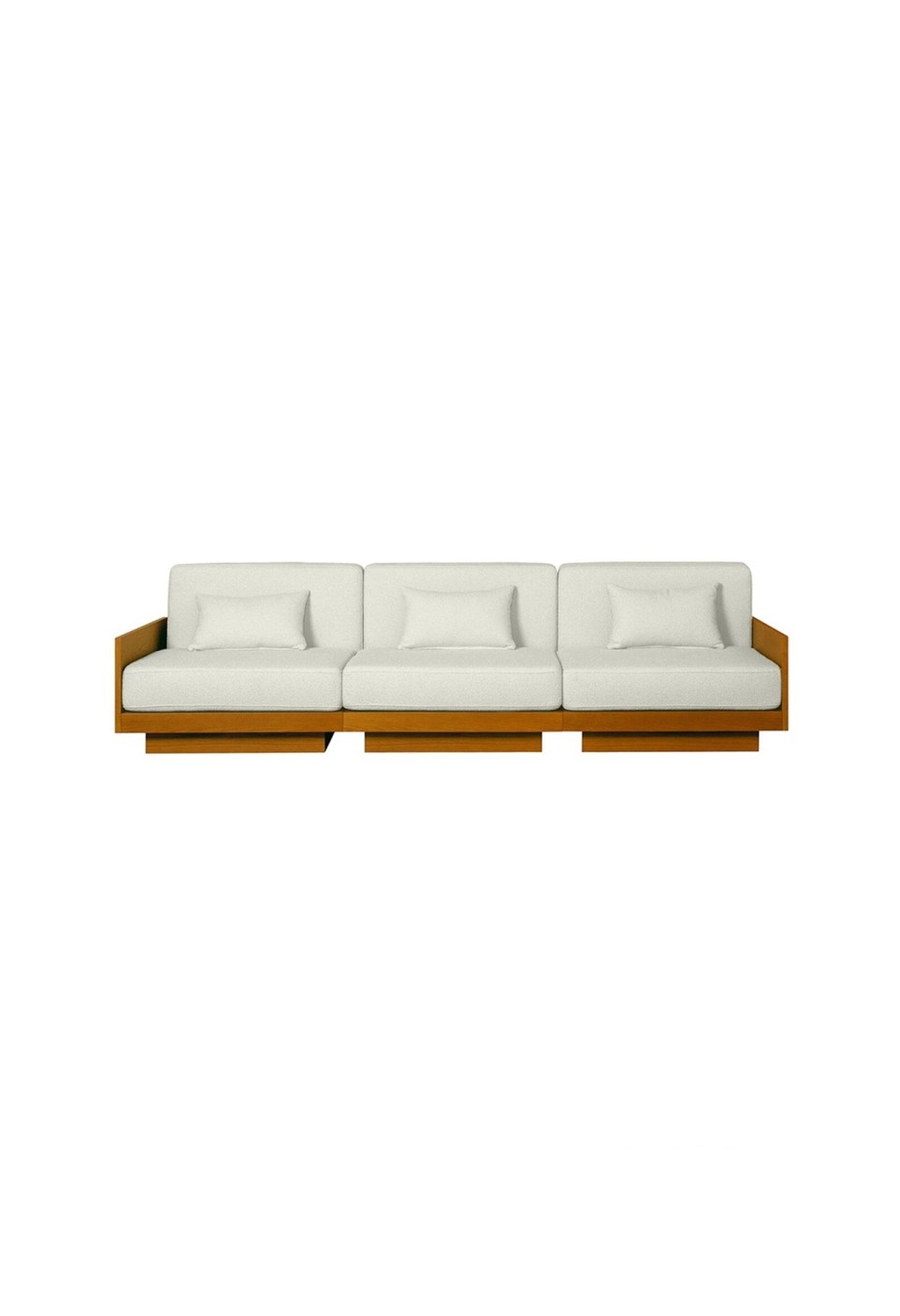CANAPÉ GEORGES L'ÉLÉGANT 3 PLACES  IROKO BOUCLETTE CRÈME OUTDOOR