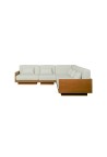 CANAPÉ GEORGES L'ANGLE 5 PLACES  IROKO BOUCLETTE CRÈME OUTDOOR