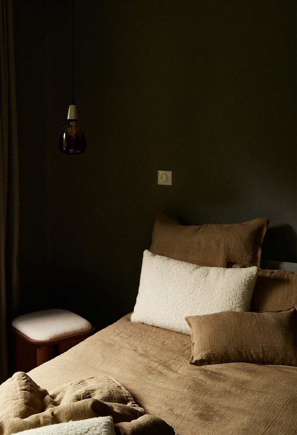 HOUSSE DE COUSSIN 50X50 CM  BOUCLETTE CRÈME