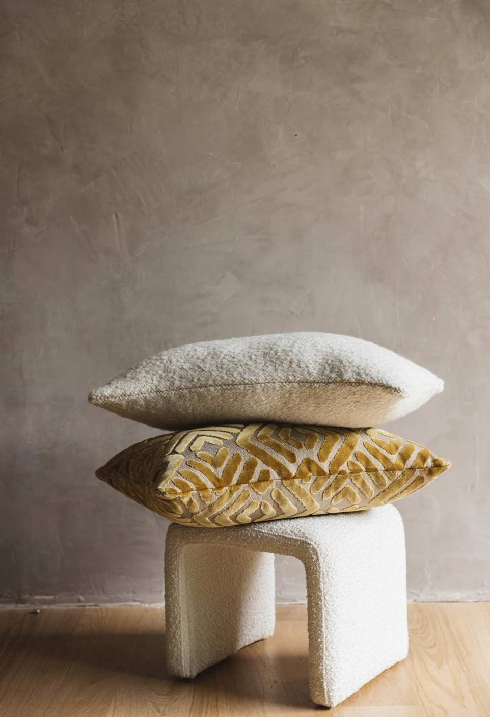 HOUSSE DE COUSSIN 40X65 CM  BOUCLETTE CRÈME