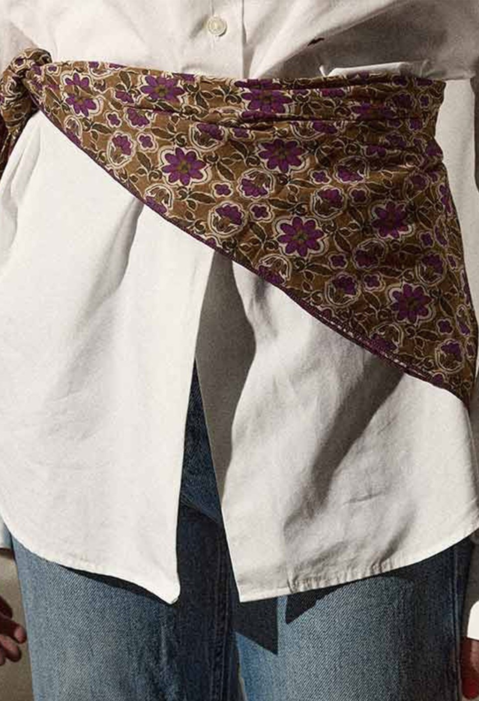 Bijou Topaze Scarf 100x100 - Printed Cotton Voile