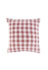 WASHED LINEN PILLOWCASE  VICHY CARMIN