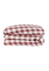 1 PERSON LINEN DUVET COVER  VICHY CARMIN