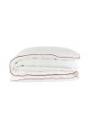 HOUSSE DE COUETTE  EN COTON BAMBOU LISERÉ BORDEAUX