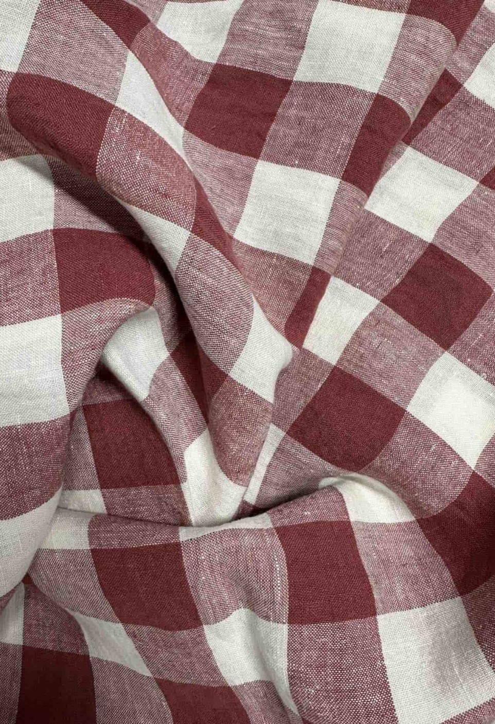 LINEN CURTAIN  VICHY CARMIN