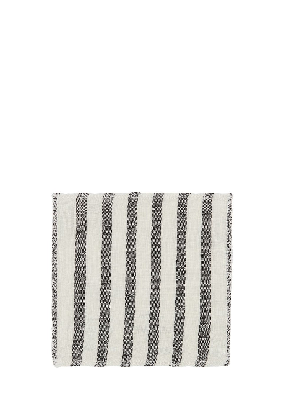 SAMPLE WASHED LINEN BLACK/MILK WIDE STRIPES
