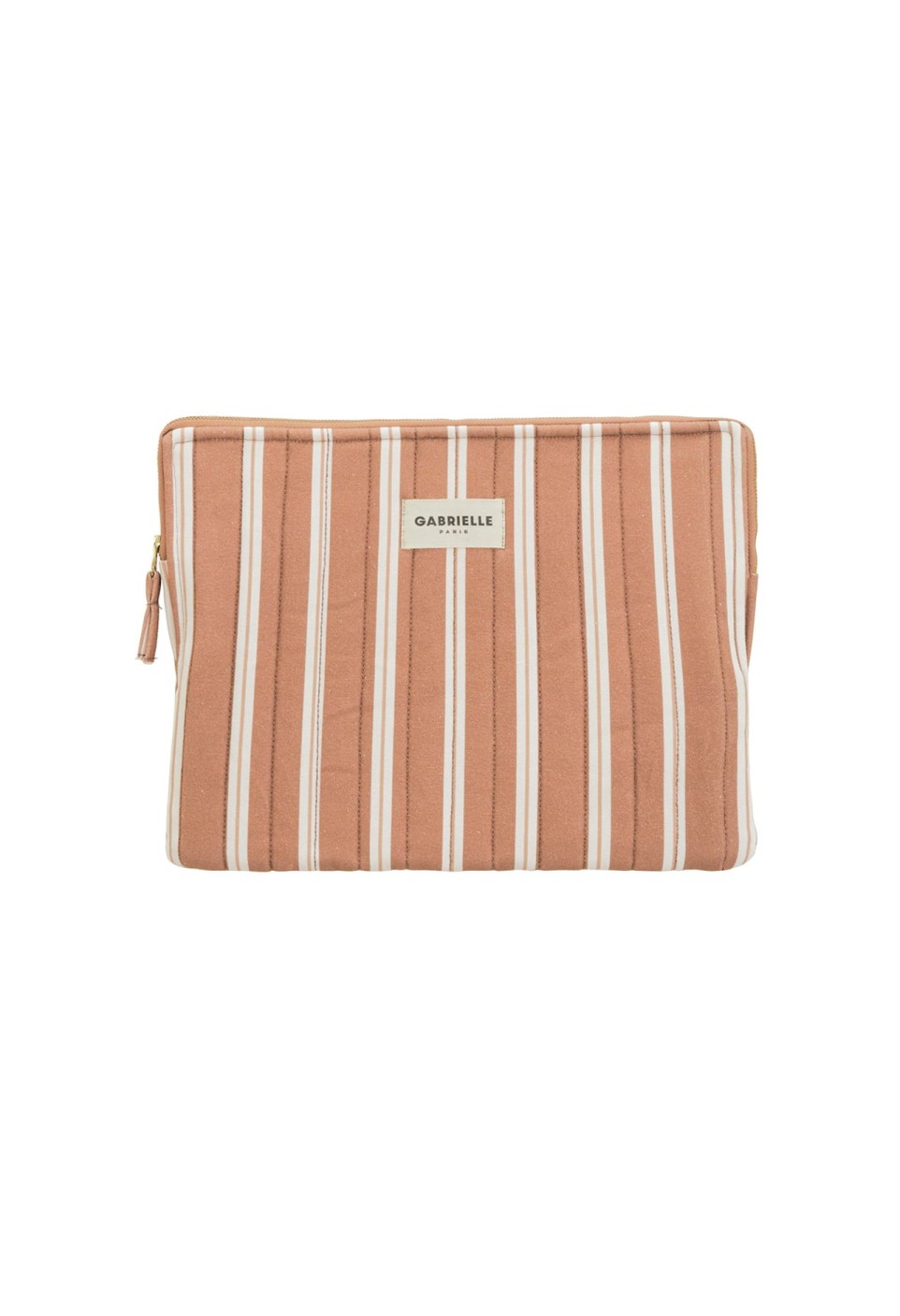 POCHETTE ORDINATEUR  RAYURES NOISETTE