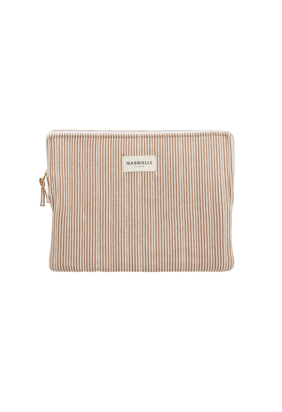 POCHETTE ORDINATEUR  RAYURES ARGILE
