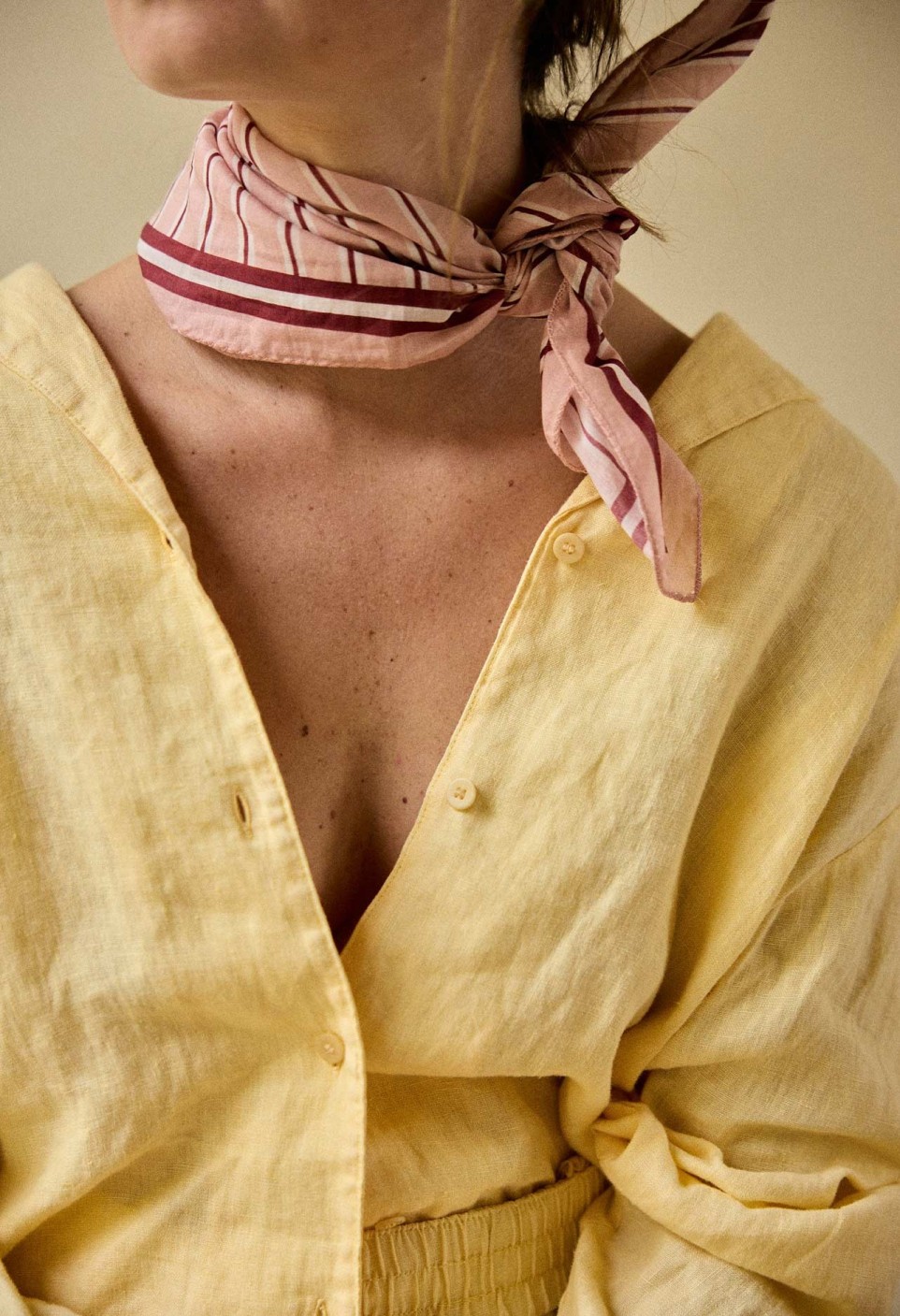 SMALL SCARF  VERMILION STRIPES_MARKETPLACE
