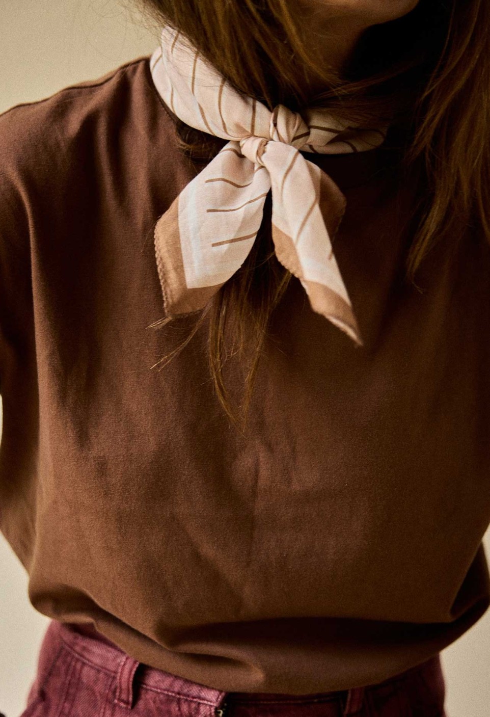 SMALL SCARF  CREAM STRIPES_MARKETPLACE