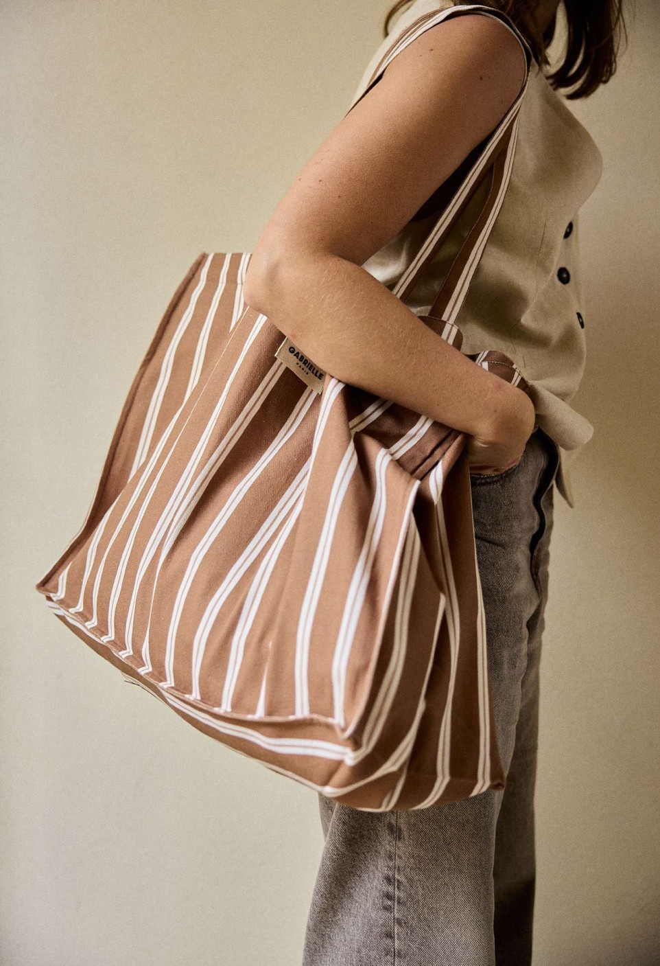 WEEK-END BAG  NOISETTE STRIPES_MARKETPLACE