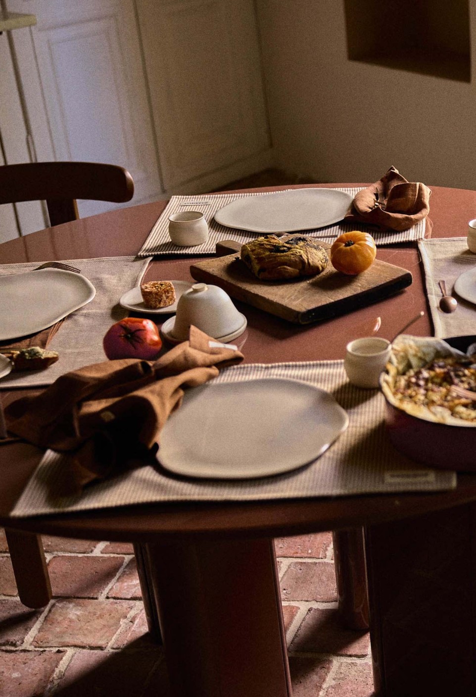 SET DE TABLE  RAYURES ARGILE_MARKETPLACE