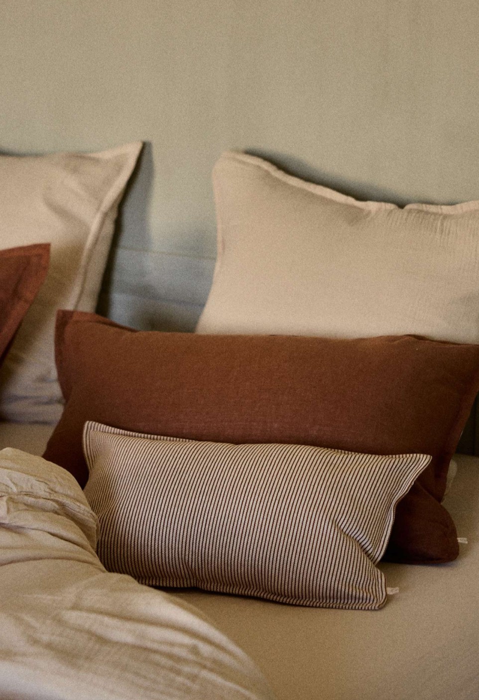 HOUSSE DE COUSSIN 30X50 CM  RAYURES ARGILE_MARKETPLACE