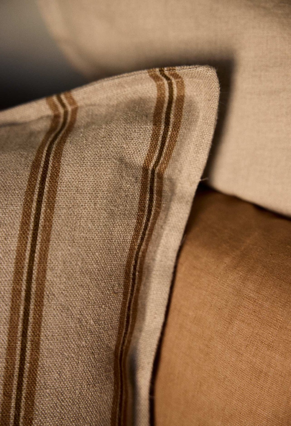 HOUSSE DE COUSSIN 50X50 CM  RAYURES CORDE AVEC GARNISSAGE_MARKETPLACE