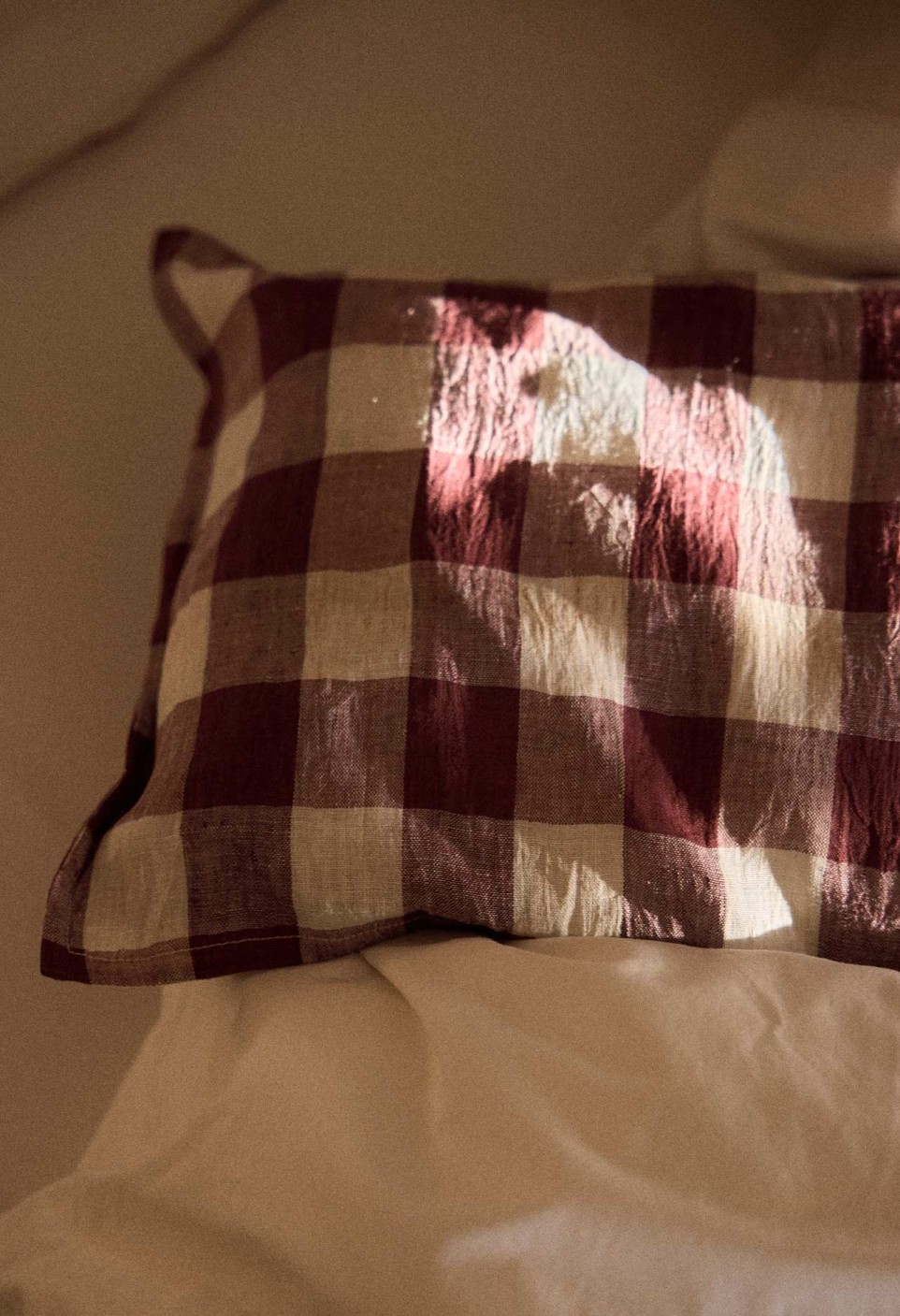 HOUSSE DE COUSSIN 30X50 CM  VICHY CARMIN_MARKETPLACE