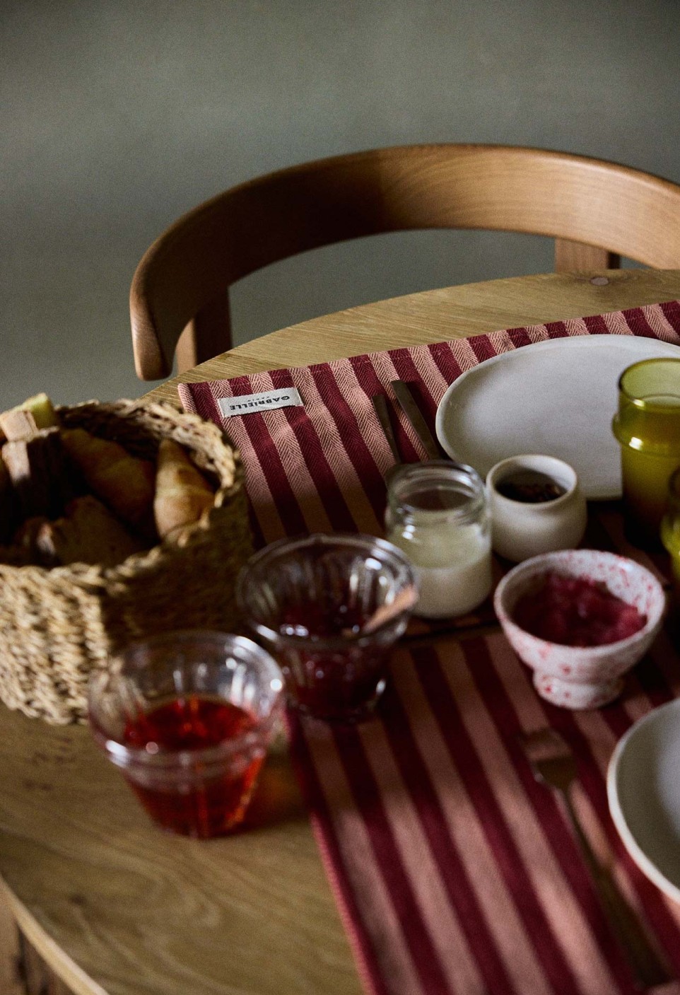 SET DE TABLE  RAYURES GARANCE_MARKETPLACE